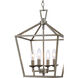 Lacey 4 Light 12 inch Antique Silver Leaf Pendant Ceiling Light