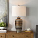 Frank 32 inch 100 watt Kachina Gold and Light Oatmeal Table Lamp Portable Light