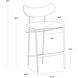 Gibbons 36 inch Antique Brass / Charcoal Black Leather Counter Stool