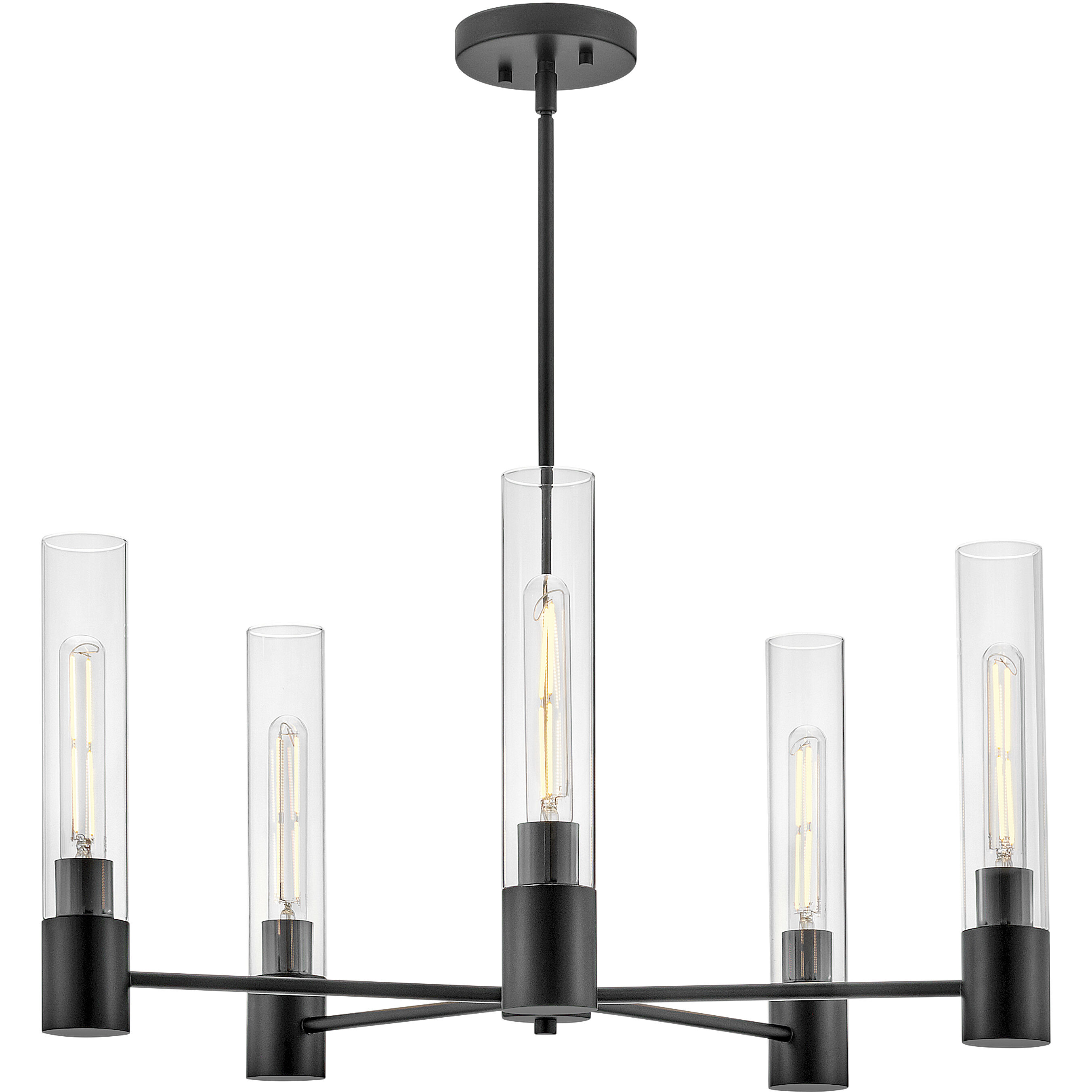 Shea LED 28 inch Black Chandelier Ceiling Light