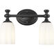 Orion 2 Light 13.75 inch Matte Black Bath Vanity Light Wall Light