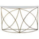 Wayland 48 X 14.25 inch Antique Aged Brass and White Banswara Marble Console Table