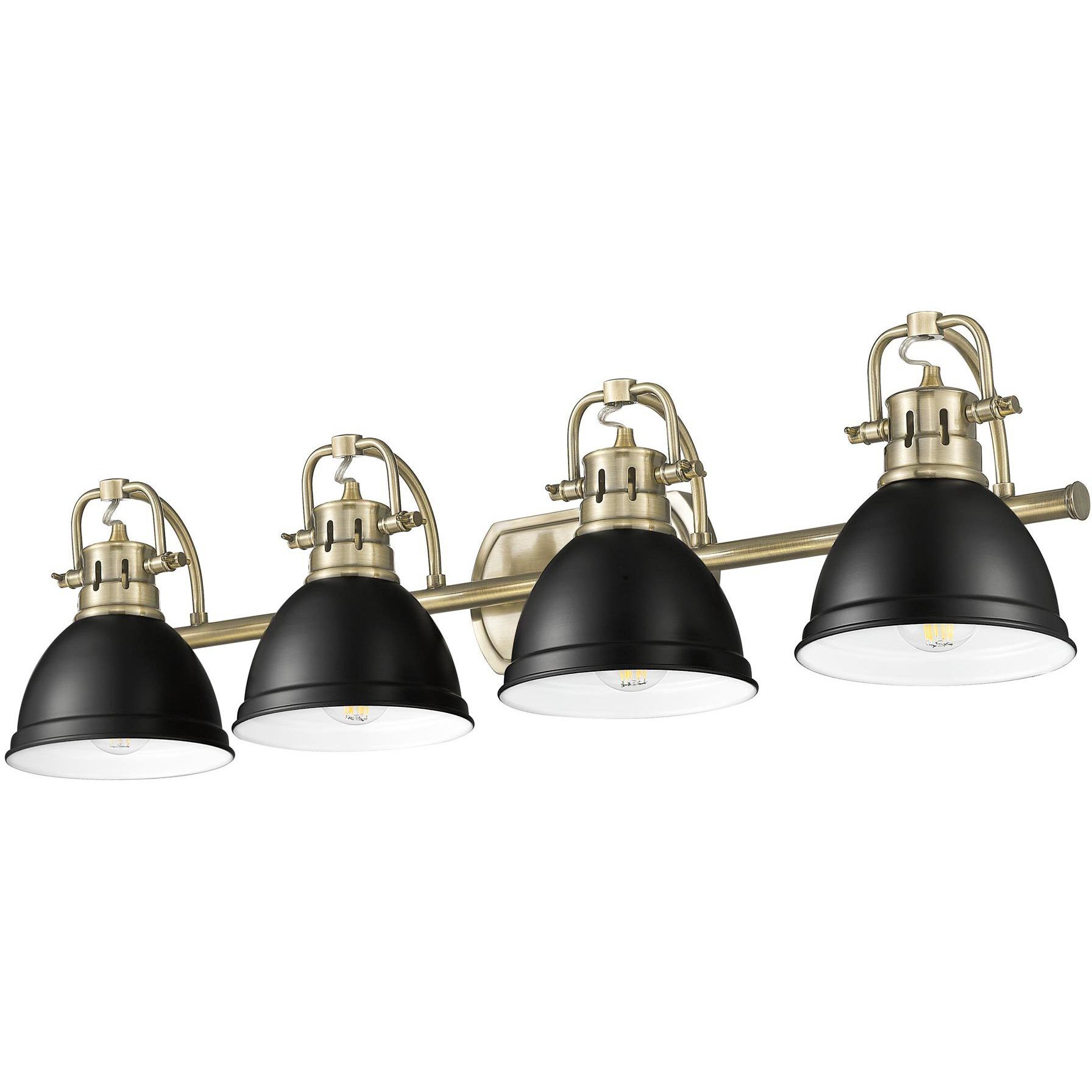Yep Duncan Vanity Wall Light in Aged Brass, Matte Black