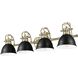 Yep Duncan Vanity Wall Light in Aged Brass, Matte Black