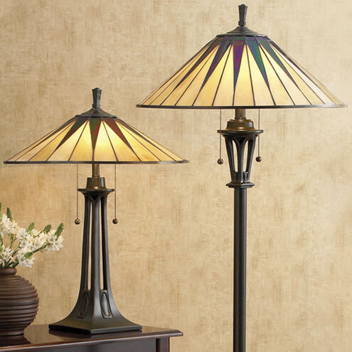 Gotham 62 inch 100 watt Vintage Bronze Floor Lamp Portable Light, Naturals