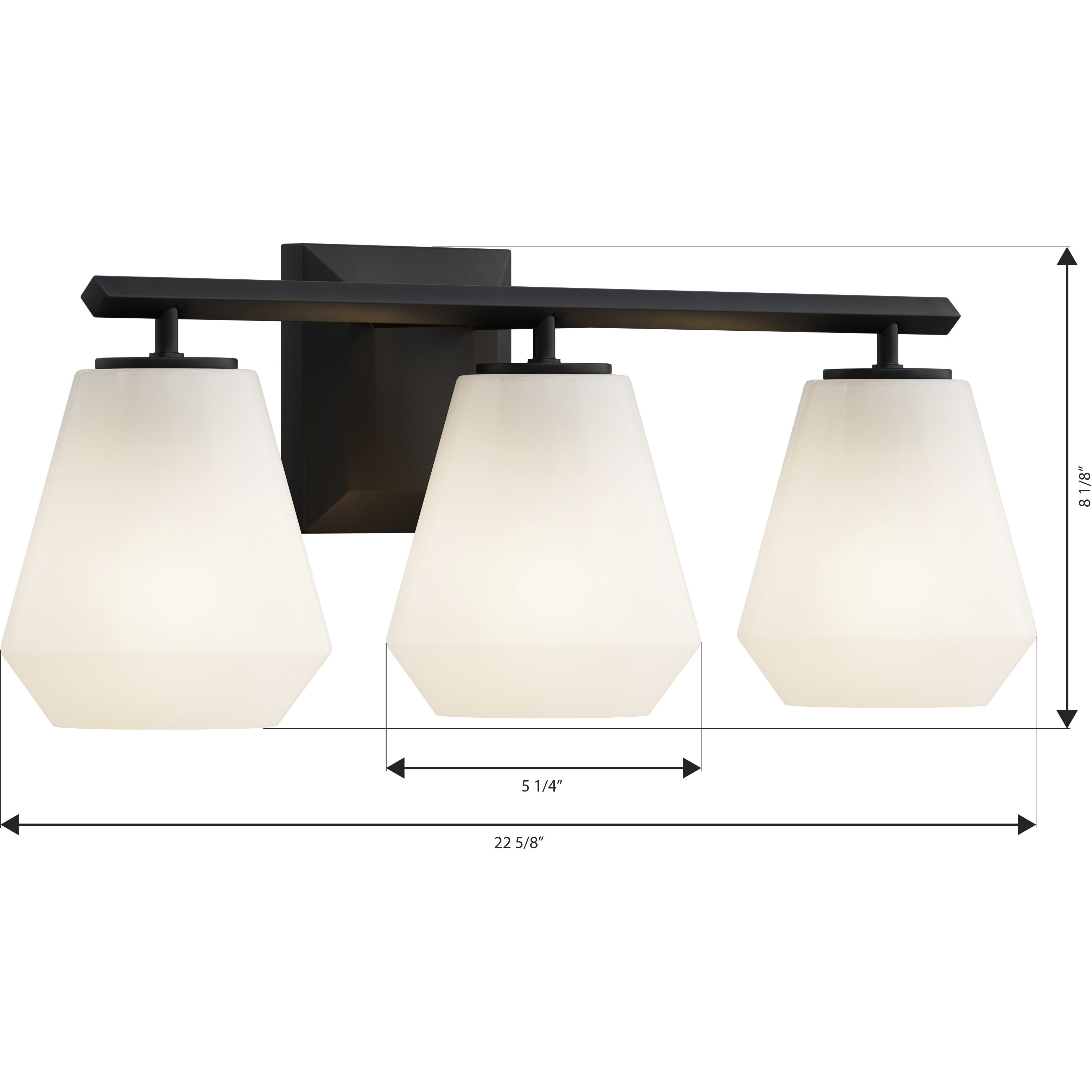 Siena 3 Light 22.75 inch Dark Matte Black Vanity Wall Light