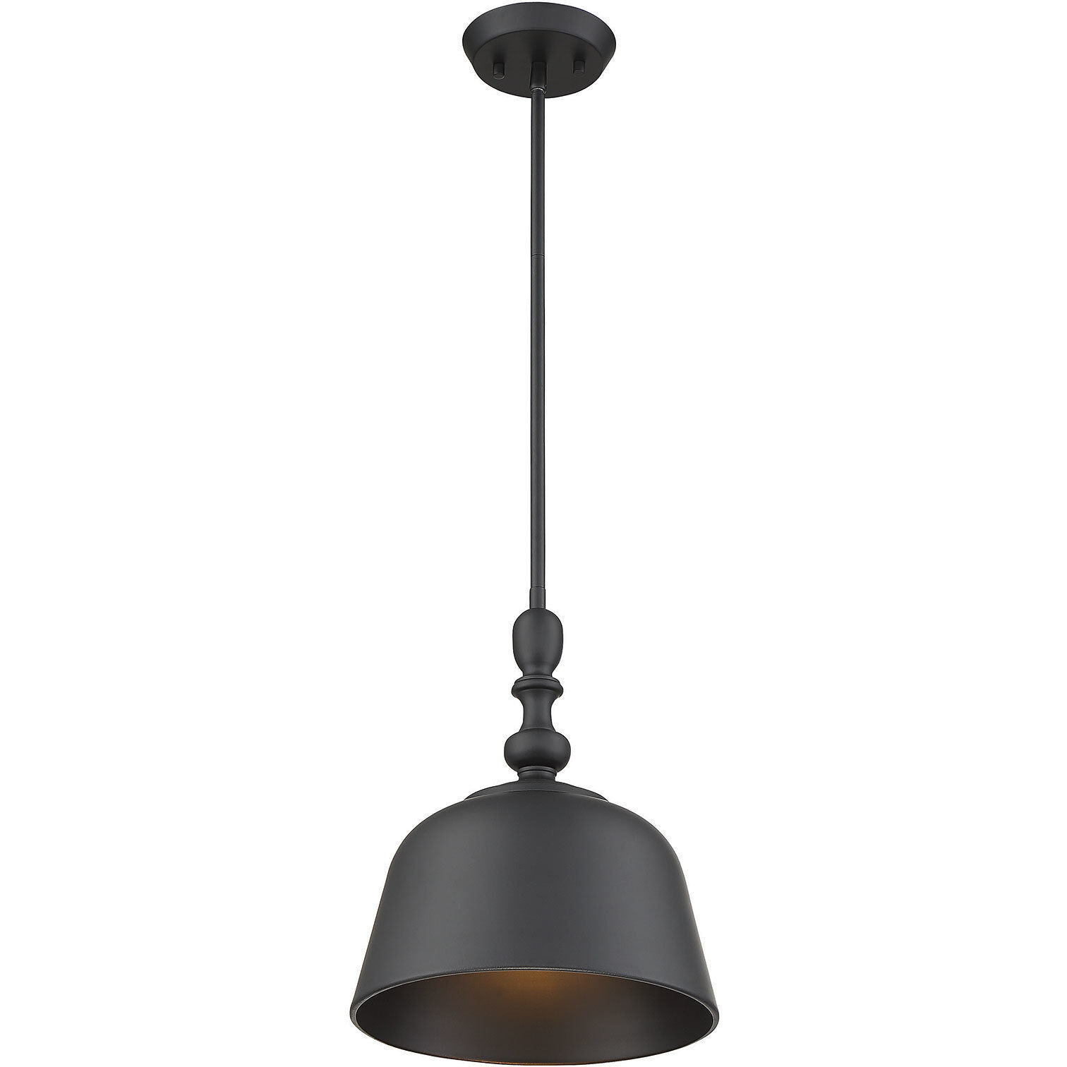 Berg 1 Light 12 inch Matte Black Pendant Ceiling Light, Essentials