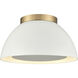 Pelham 2 Light 10 inch Satin Brass Flush Mount Ceiling Light