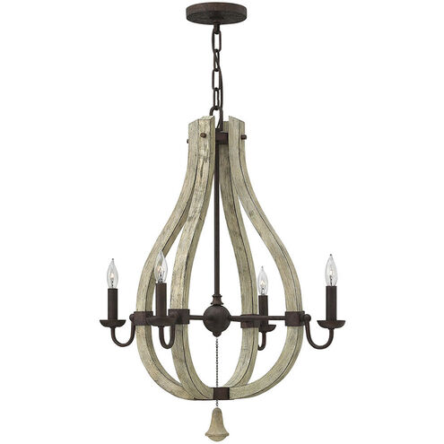 Middlefield LED 22 inch Iron Rust Chandelier Ceiling Light