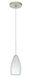 Karli 1 Light Satin Nickel Pendant Ceiling Light in Carrera Glass, Halogen