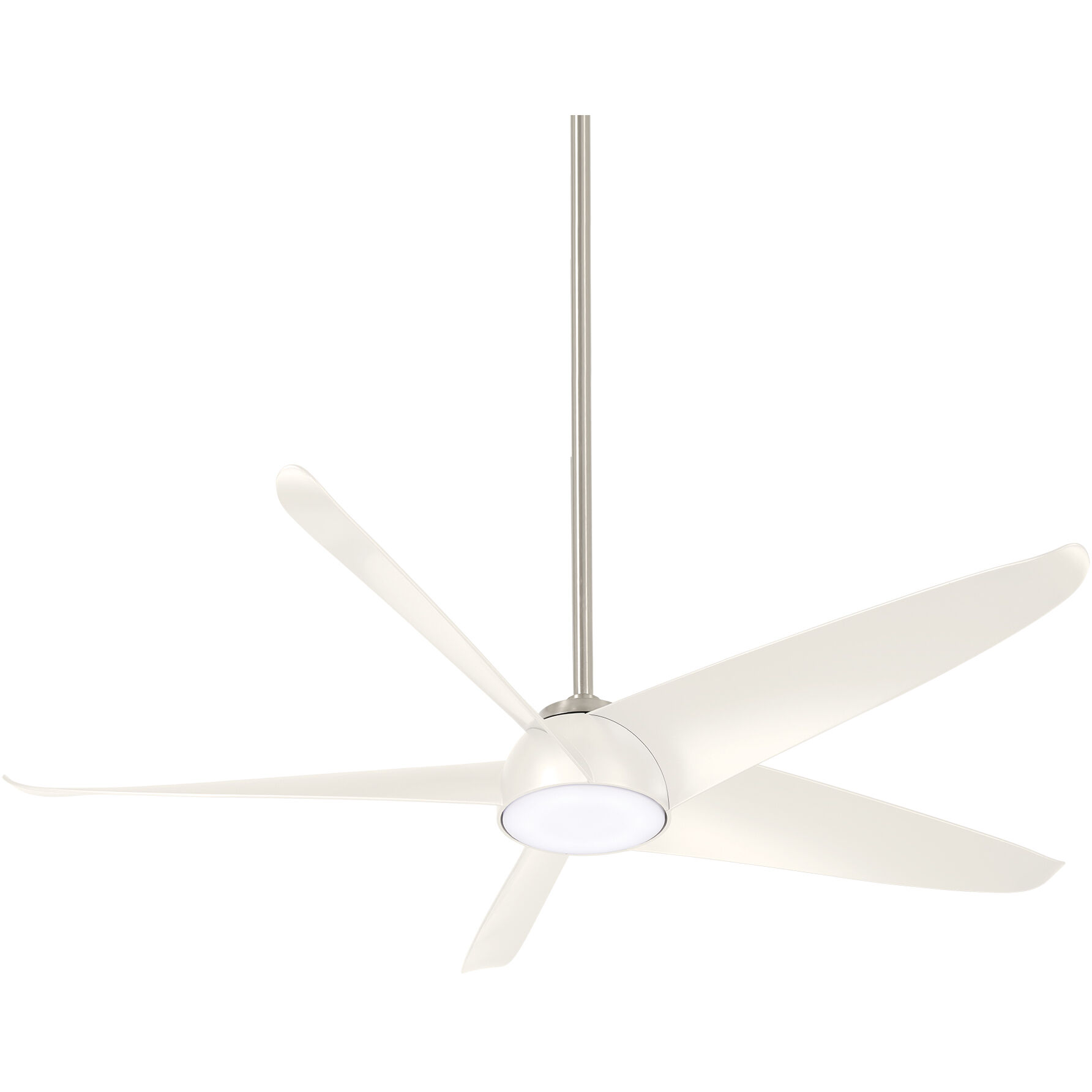 Ellipse 60 inch Brushed Nickel/White with White Blades Ceiling Fan