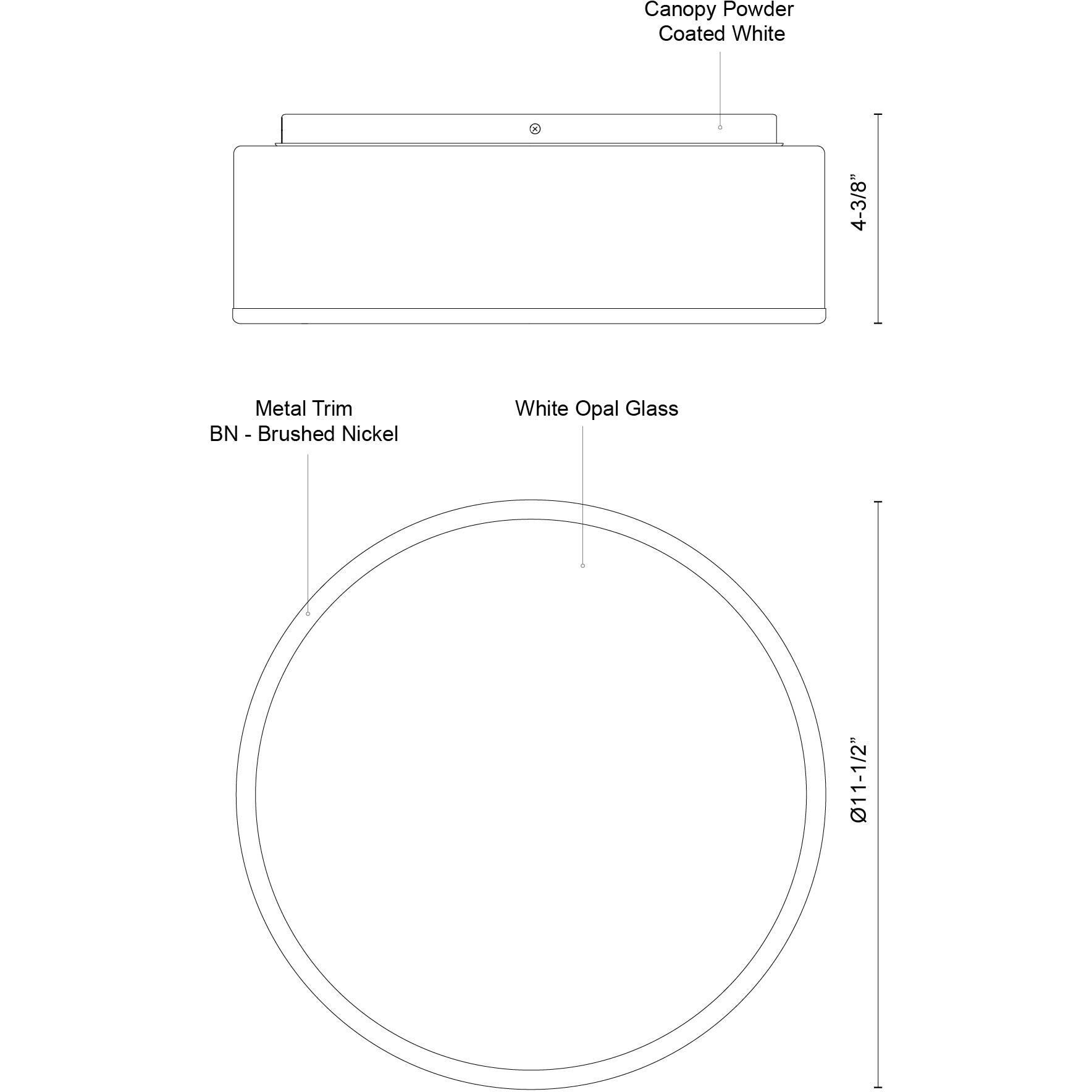 Charlie LED 11.5 inch Brushed Nickel Flush Mount Ceiling Light