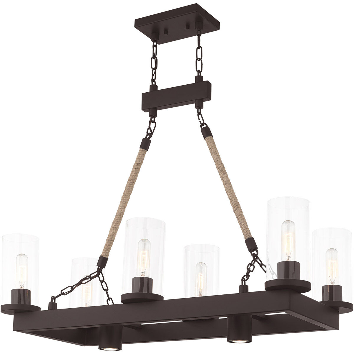 Neptune 6 Light 48 inch Bronze Bath Vanity Wall Light