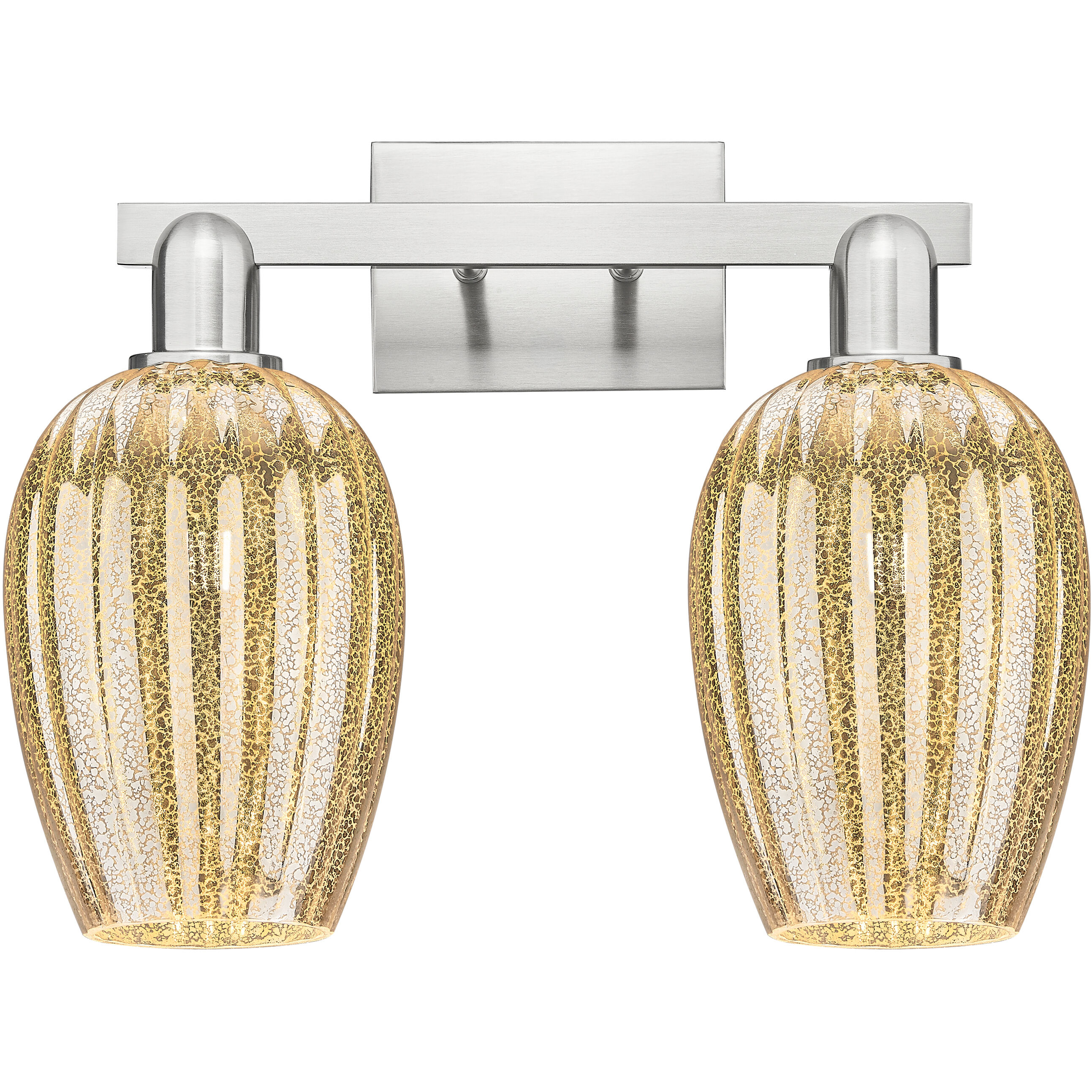 Preston 2 Light 16 inch Brushed Satin Nickel Bath Vanity Light Wall Light in Mercury Glass