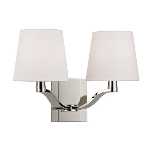 Clayton 2 Light 14 inch Polished Nickel Wall Sconce Wall Light