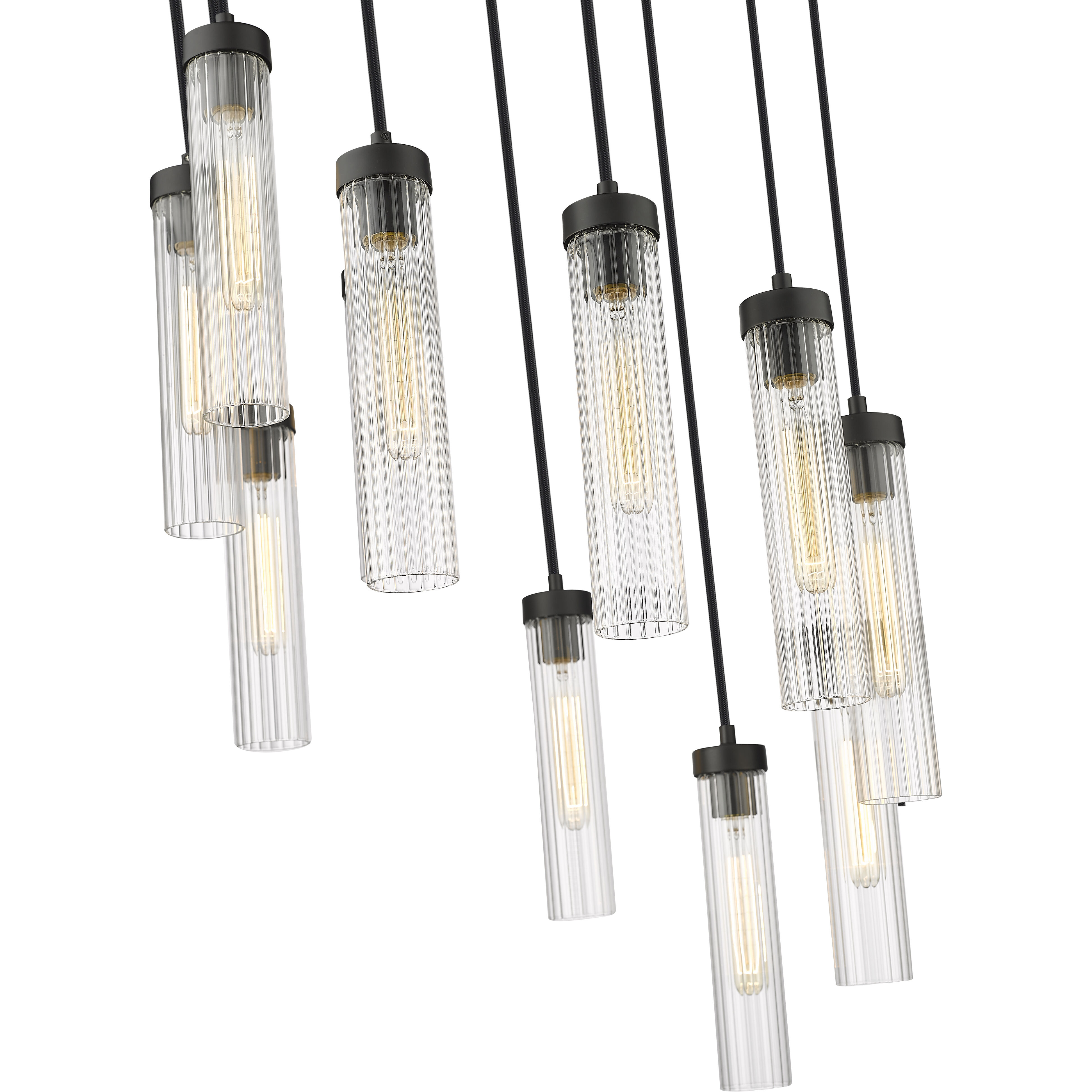 Beau 11 Light 24 inch Matte Black Chandelier Ceiling Light