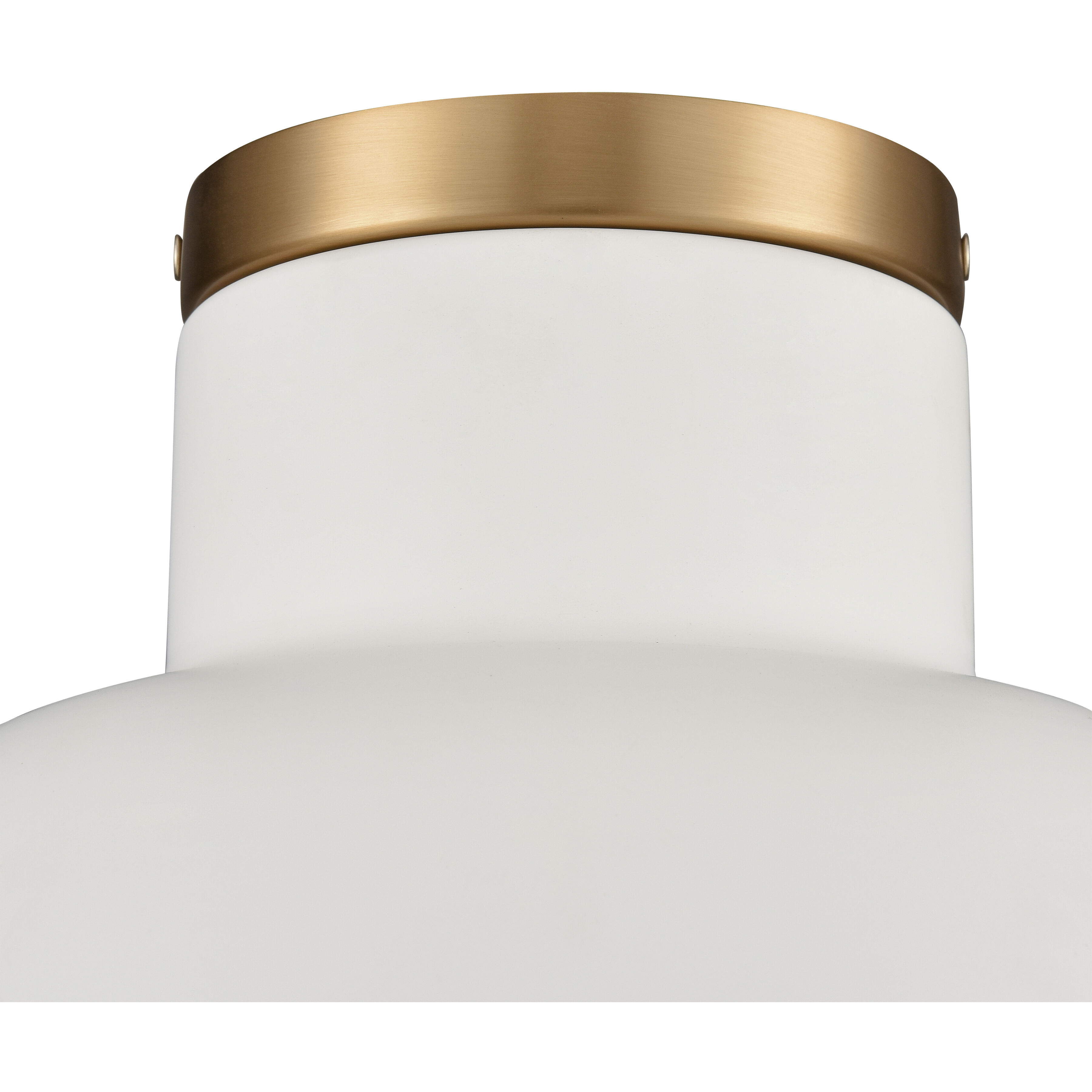 Lewellen 1 Light 10 inch Matte White with Brushed Gold Semi Flush Mount Ceiling Light