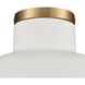 Lewellen 1 Light 10 inch Matte White with Brushed Gold Semi Flush Mount Ceiling Light