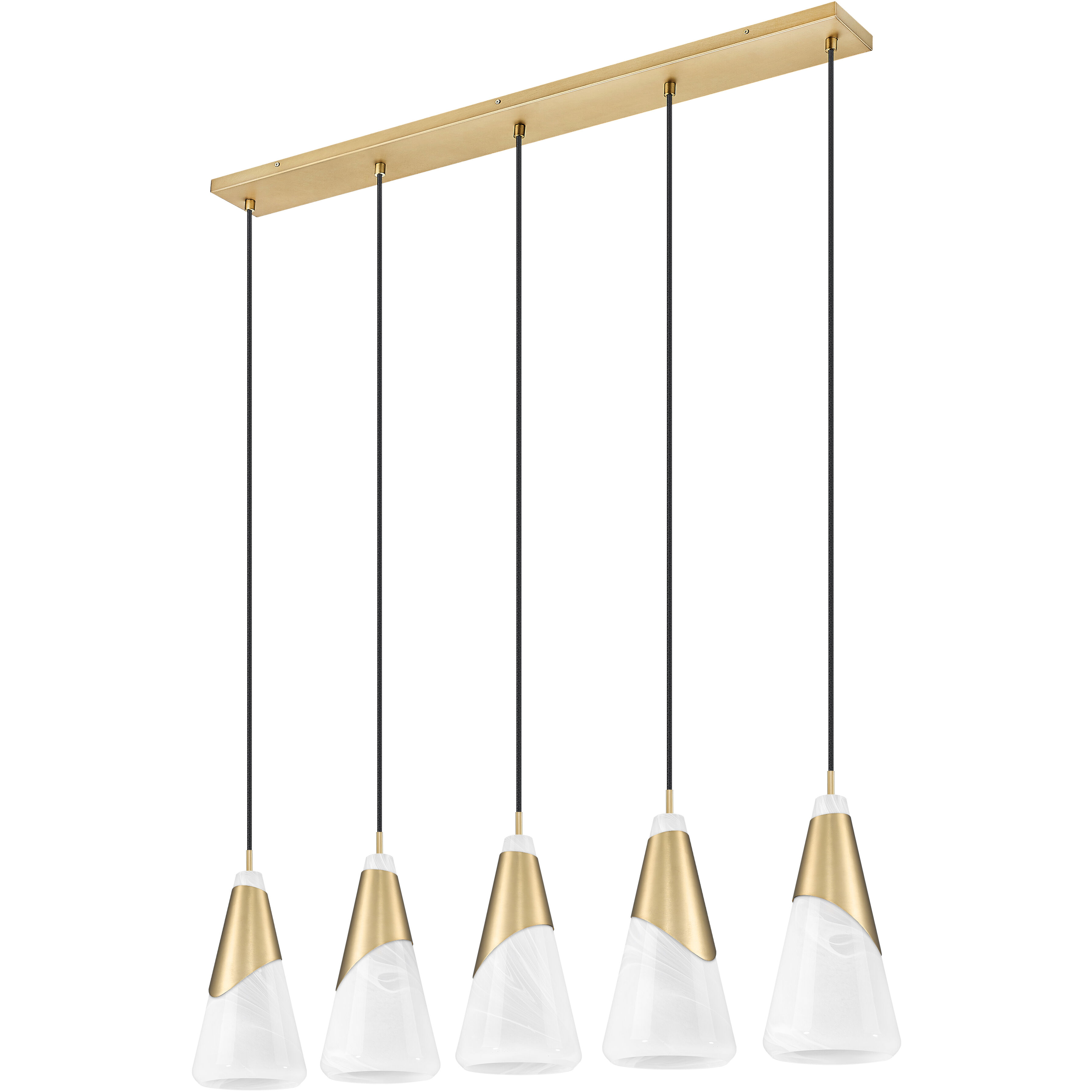 Aimie Linear Chandelier Ceiling Light in Modern Gold
