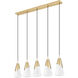 Aimie Linear Chandelier Ceiling Light in Modern Gold