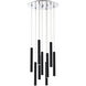 Forest LED 16 inch Chrome Chandelier Ceiling Light in Matte Black Steel