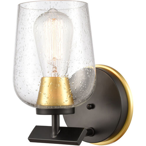 Remy 1 Light 4.5 inch Black Satin Gold Bath Vanity Light Wall Light