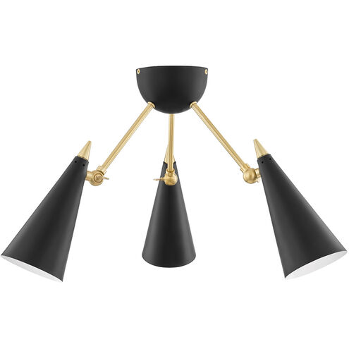 Moxie LED 18 inch Aged Brass Semi Flush Ceiling Light