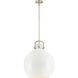 Newton Sphere 1 Light 16 inch Satin Nickel Stem Hung Pendant Ceiling Light