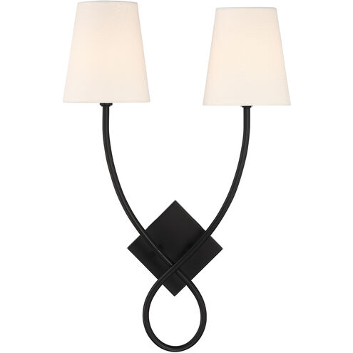 Barclay 2 Light 15.5 inch Matte Black Wall Sconce Wall Light