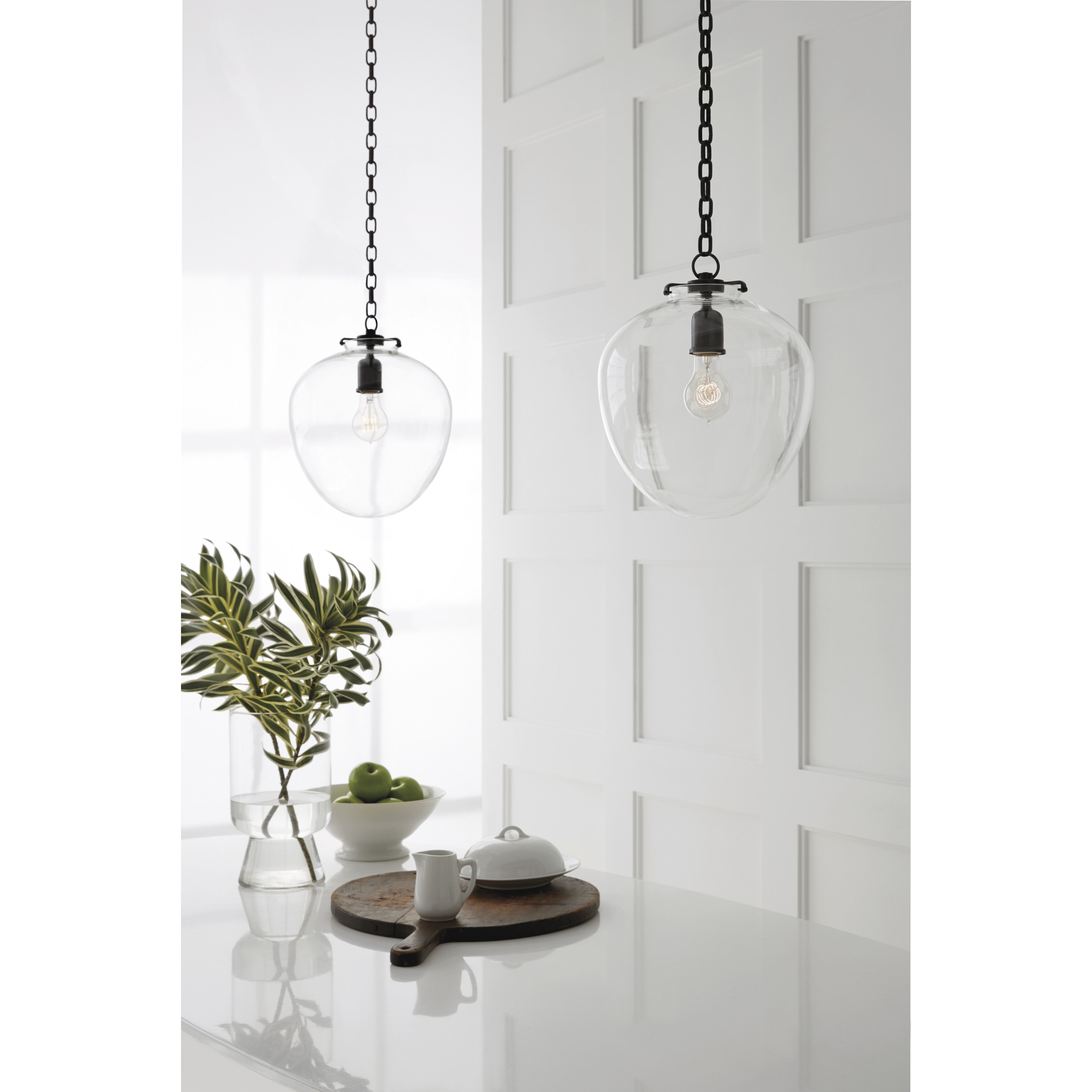 Thomas O'Brien Katie2 1 Light 10.5 inch Bronze Acorn Pendant Ceiling Light in Clear Glass