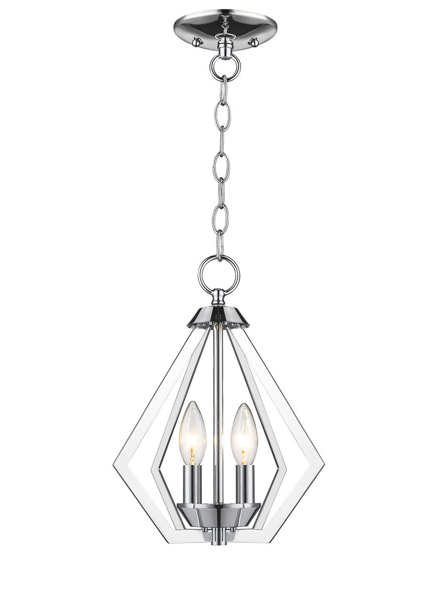 Prism 2 Light 11 inch Polished Chrome Convertible Mini Chandelier/Ceiling Mount Ceiling Light