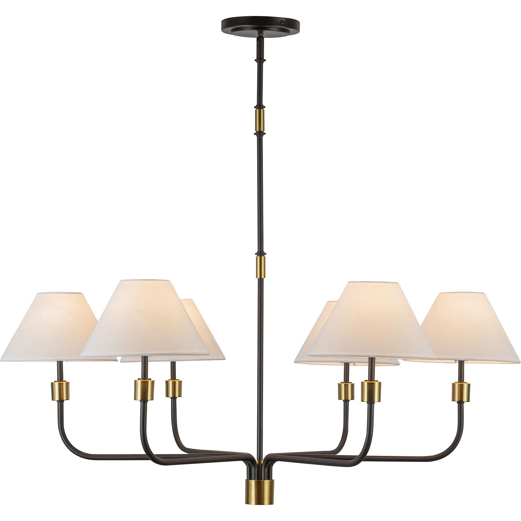 Providence 6 Light 42 inch Black and Brushed Brass Chandelier Ceiling Light