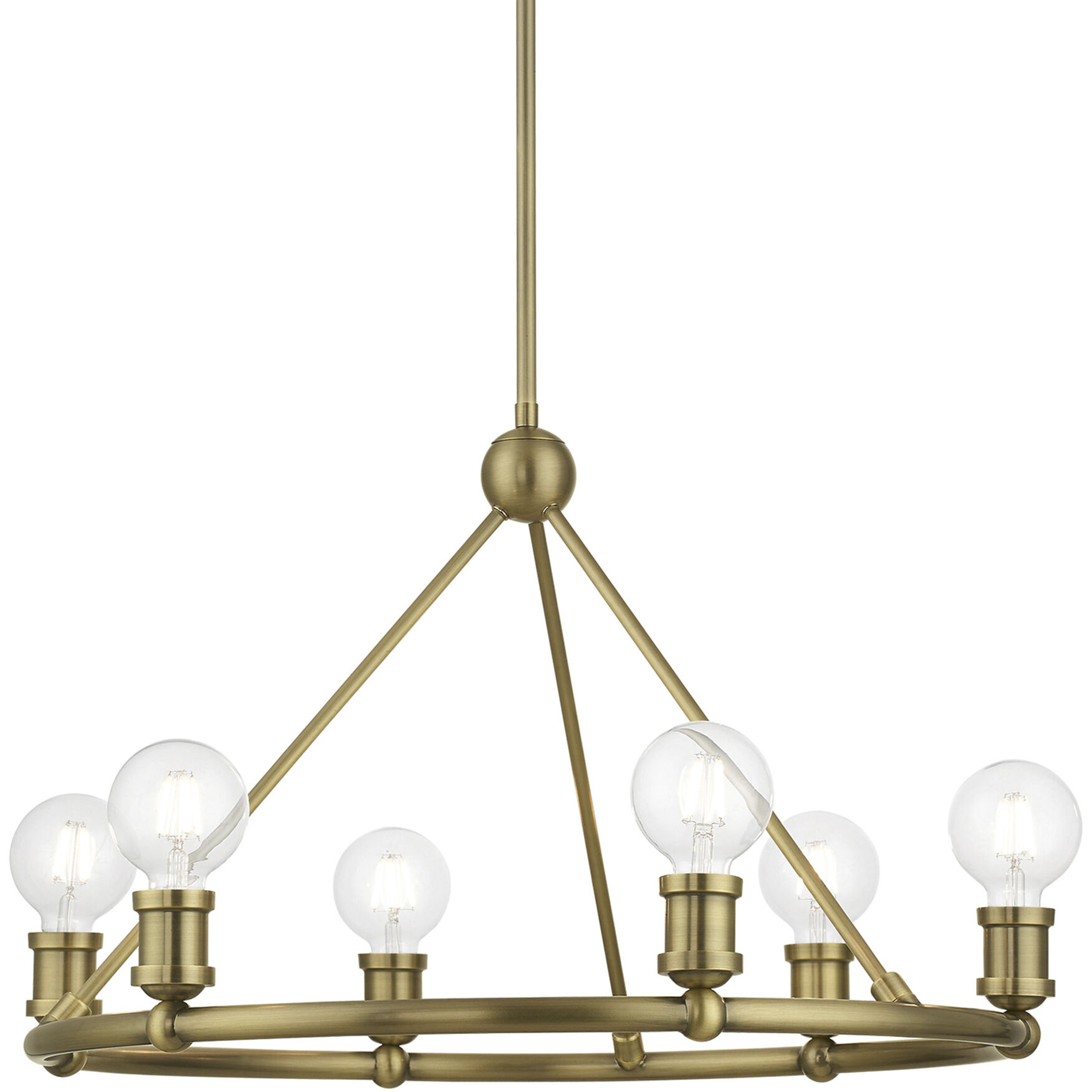 Lansdale 6 Light 25 inch Antique Brass Chandelier Ceiling Light