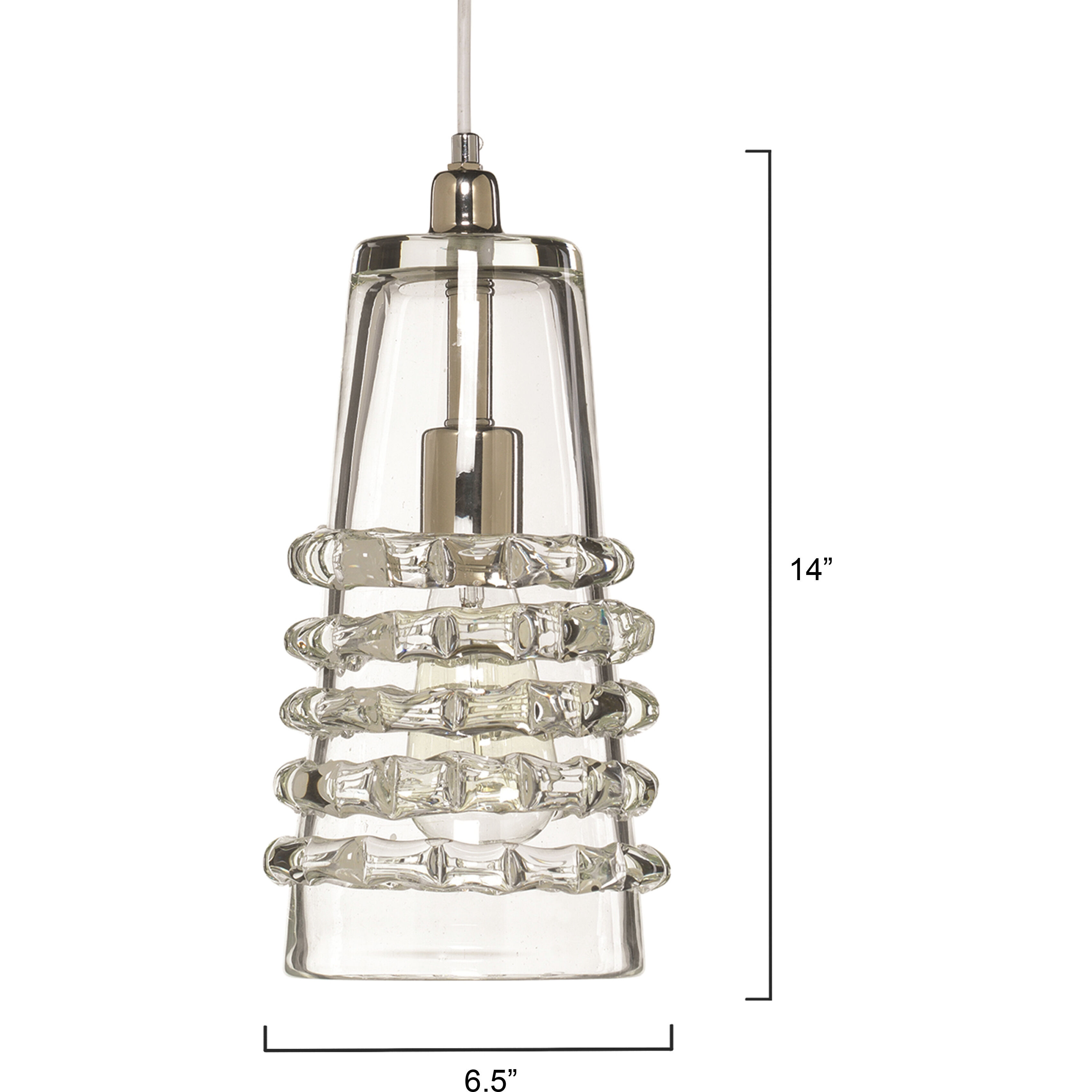 Ribbon 1 Light 6 inch Clear Glass Pendant Ceiling Light