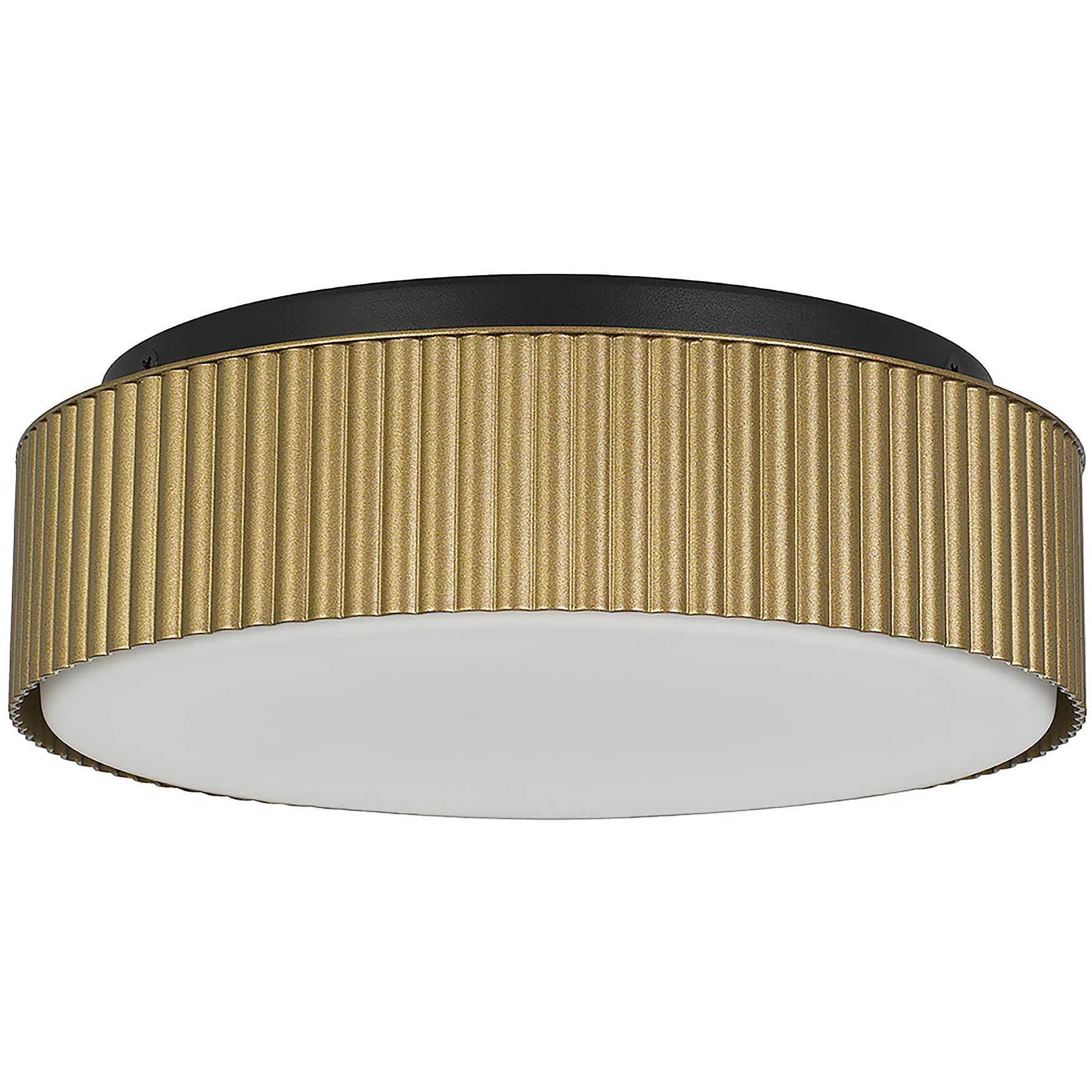Channel LED 9 inch Painted Brass Outdoor Flush Mount