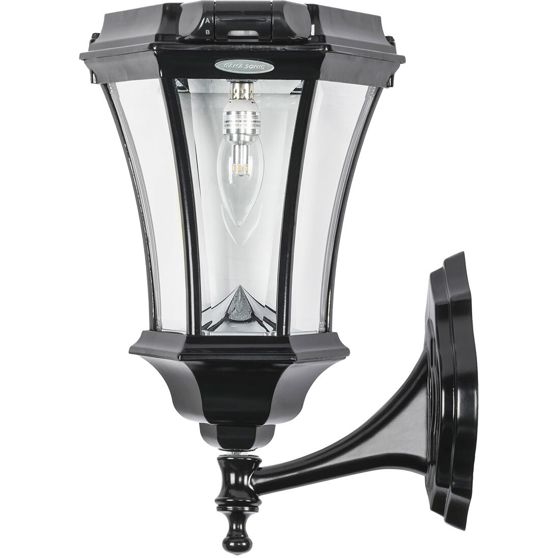 Victorian 1 Light 15 inch Black Post Light, Solar