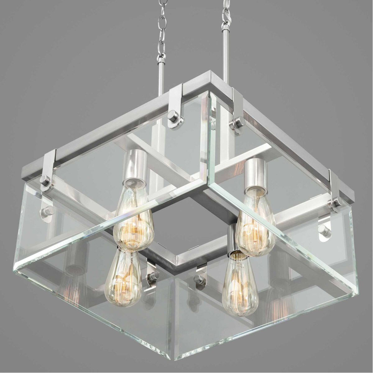 Glayse 4 Light 17 inch Brushed Nickel Semi-Flush Mount Convertible Ceiling Light, Design Series