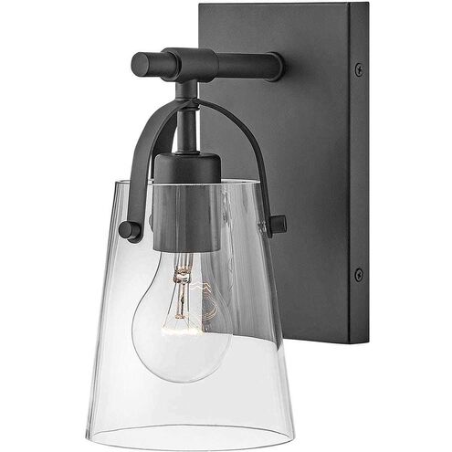 Foster 1 Light 6.5 inch Black Vanity Light Wall Light in Clear