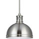 Pratt Street Metal 1 Light 9.5 inch Brushed Nickel Pendant Ceiling Light
