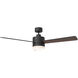 Era 52 LED 52 inch Midnight Black with Midnight Black/American Walnut reversible blades Indoor/Outdoor Ceiling Fan