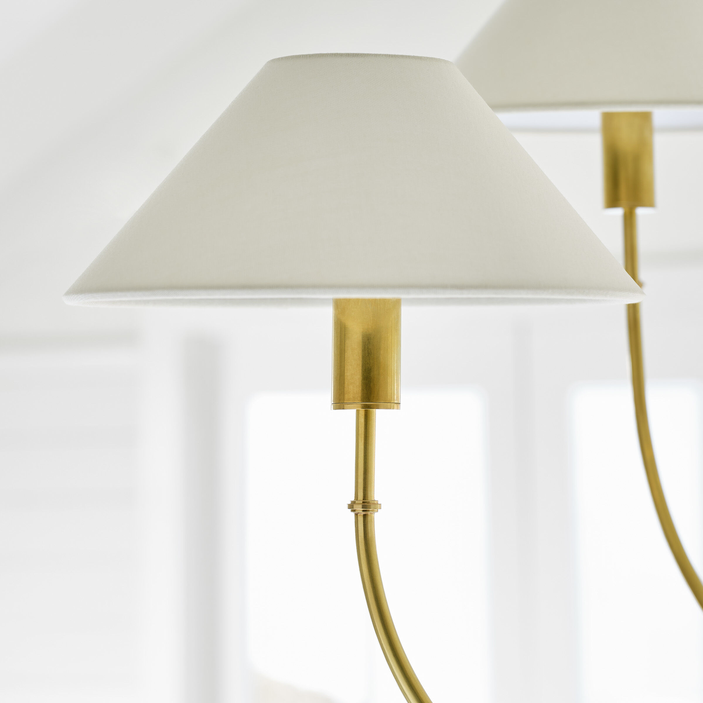 Amber Lewis Griffin LED 36.5 inch Hand-Rubbed Antique Brass and Saddle Leather Staggered Tail Chandelier Ceiling Light, Large