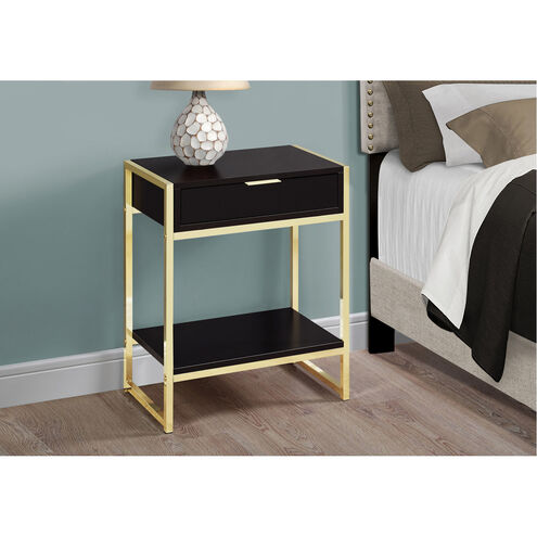 Seneca 24 X 20 inch Cappuccino and Gold Accent End Table or Night Stand