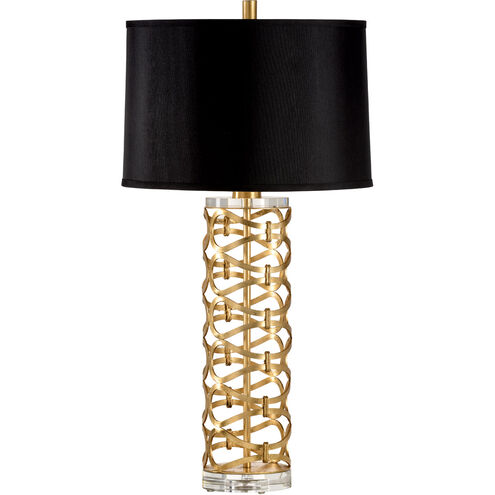 Wildwood 33 inch 100 watt Antique Gold Leaf Table Lamp Portable Light