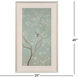 Birds and Flowers II Green and Beige and Gray Framed Art