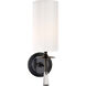 AERIN Drunmore 1 Light 4.5 inch Bronze with Crystal Single Bath Sconce Wall Light in White Glass