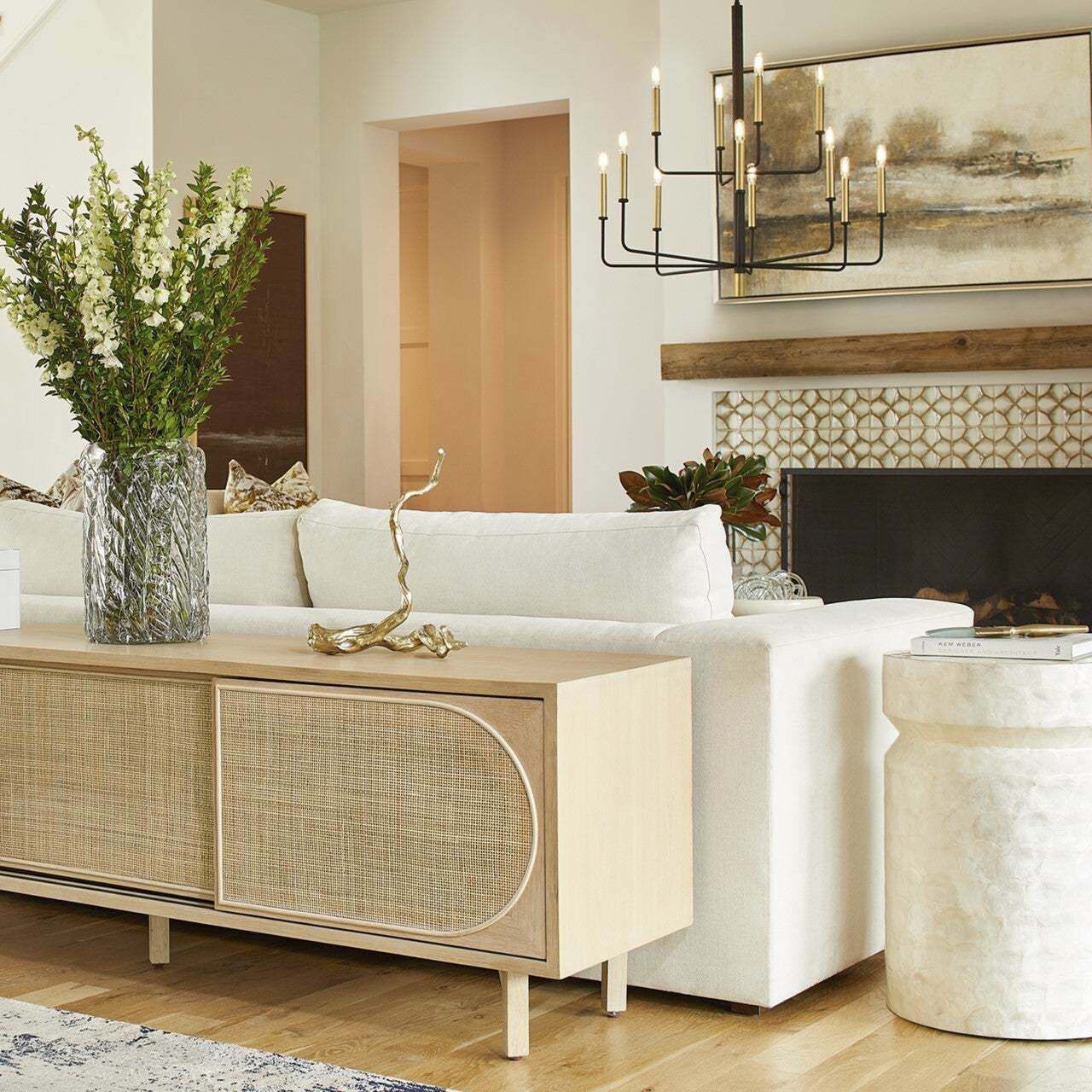 Triton 24 X 15.75 inch White Side Table