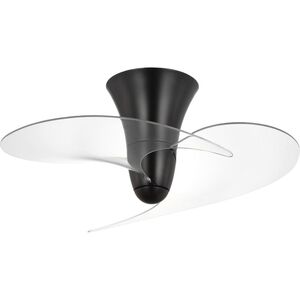 Beal 36 inch Matte Black with Clear/White Metal Flake Blades Ceiling Fan