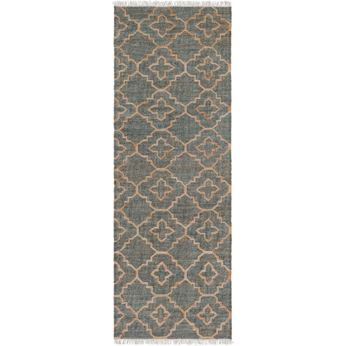 Laural 96 X 30 inch Medium Gray/Khaki/Cream Rugs, Jute