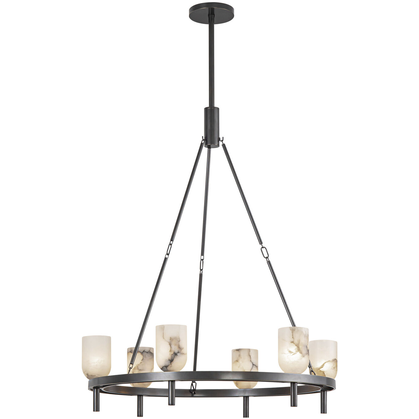 Lucian 6 Light 31.5 inch Urban Bronze/Alabaster Chandelier Ceiling Light in Alabaster Shade