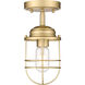 Seaport 1 Light 5 inch Brushed Champagne Bronze Semi-flush Ceiling Light